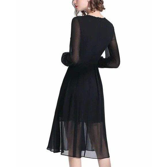 GYALWANA Elegant Dress Black Long Sleeve Classy 6 GYALWANA Elegant Dress Black Long Sleeve Classy 6